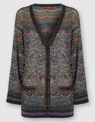 Oversize Cardigan Caperdoni Buttoned mit Pailletten