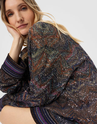 Oversize Cardigan Caperdoni Buttoned mit Pailletten