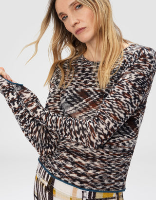 Gemusterter Kaschmir-Woll-Pullover