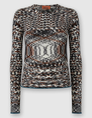 Gemusterter Kaschmir-Woll-Pullover