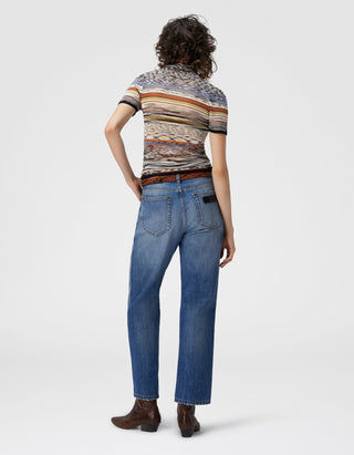 Kurzarm-Strick-Rollkragenpullover