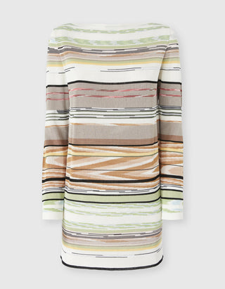 Gestreiftes Flamm-Viskose-Minikleid