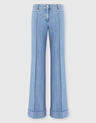 Bootcut-Jeans mit Saumumschlag