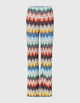 Wide-Leg Hose mit Effektgarn
