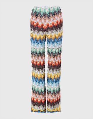Wide-Leg Hose mit Effektgarn
