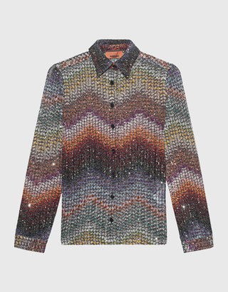 Mehrfarbige Bluse mit Pailletten