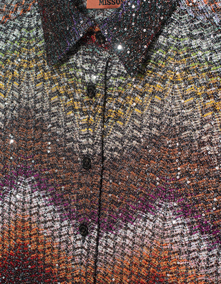 Mehrfarbige Bluse mit Pailletten