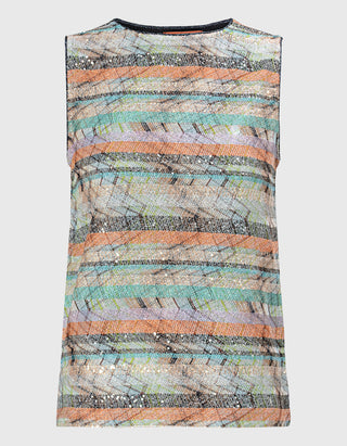 Tanktop mit Pailletten-Stickereien