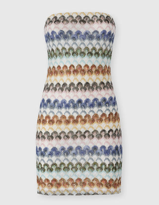 Mini-Kleid mit abnehmbaren Trägern und Effektgarn