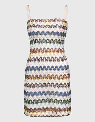 Mini-Kleid mit abnehmbaren Trägern und Effektgarn
