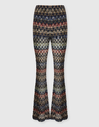 Flare-Leg Hose Oblique mit Effektgarn