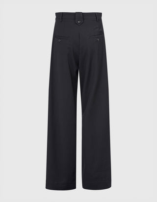 Wide-Leg Hose mit Riemen-Details