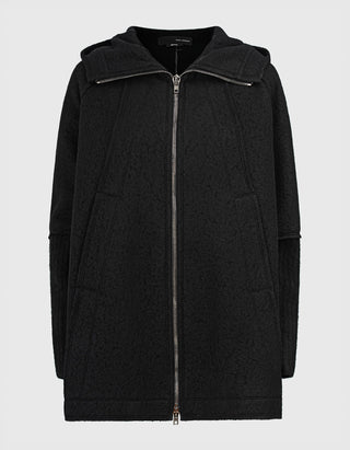 Oversize Woll-Mix Jacke mit Kapuze