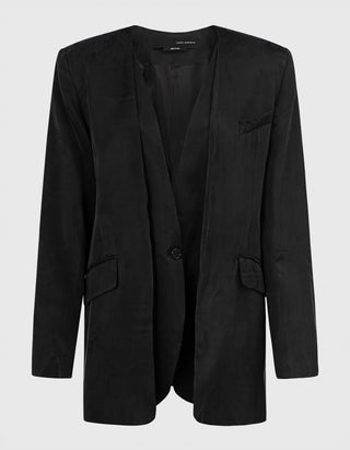 Oversize Blazer im Layering-Look mit Schulterpolstern
