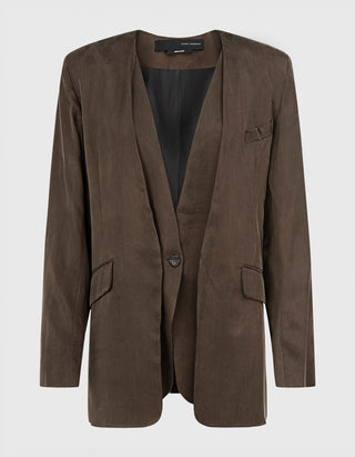 Oversize Blazer im Layering-Look mit Schulterpolstern