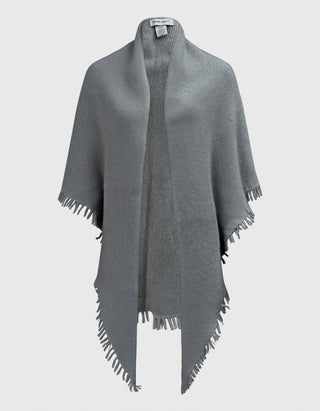 Kaschmir Schal-Poncho Ela mit Fransen