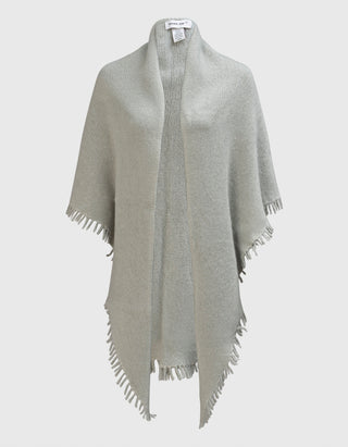 Kaschmir Schal-Poncho Ela mit Fransen