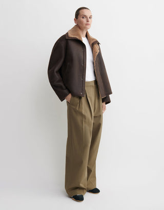 Shearling-Lammleder-Jacke im Vintage-Stil