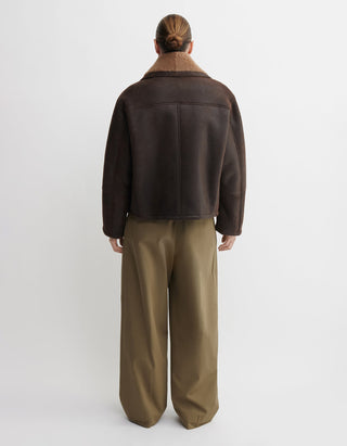 Shearling-Lammleder-Jacke im Vintage-Stil