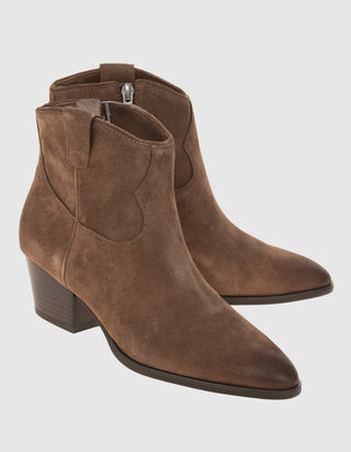 Veloursleder Stiefellette Fame im Used-Look