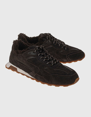 Gefütterte Veloursleder-Sneaker Kasafur