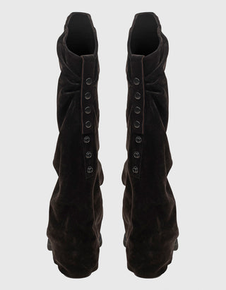 Veloursleder-Stiefel Liam mit Knopfleiste