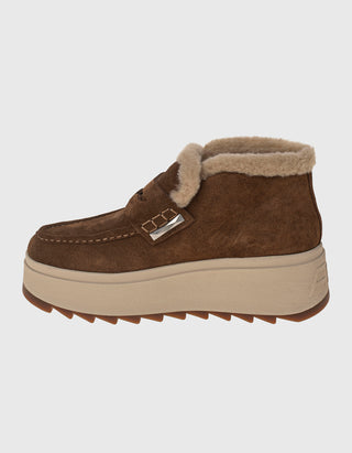 Gefütterte Veloursleder Plateau-Schuhe Magic