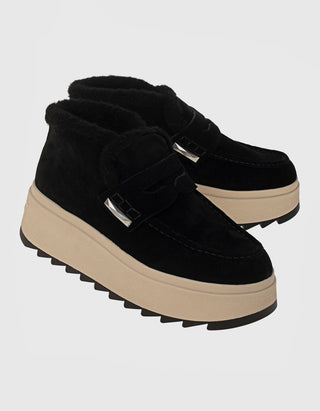 Gefütterte Veloursleder Plateau-Schuhe Magic