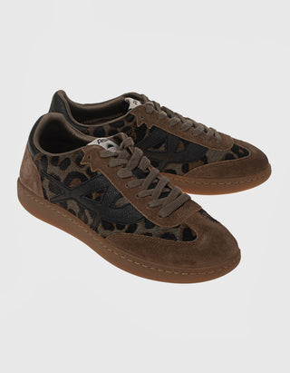 Leo-Veloursleder-Sneaker Sunset mit Fell-Besatz