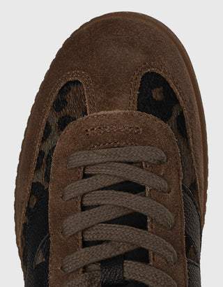 Leo-Veloursleder-Sneaker Sunset mit Fell-Besatz