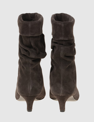 Veloursleder-Stiefel Virgee mit Umschlag