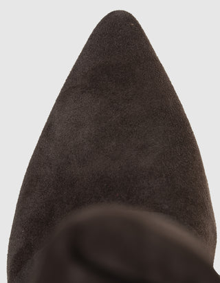 Veloursleder-Stiefel Virgee mit Umschlag