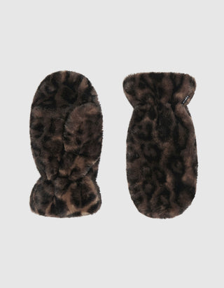 Klappbare Faux-Fur Fäustlinge Coco Leopard