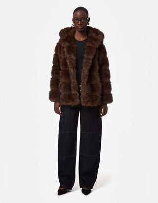 Faux Fur Jacke mit Kapuze Cel Mink