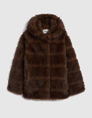 Faux Fur Jacke mit Kapuze Cel Mink