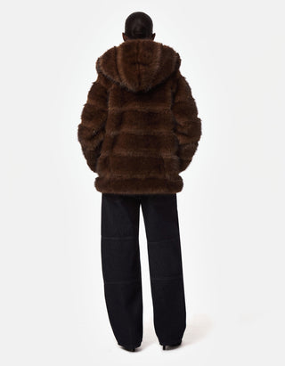Faux Fur Jacke mit Kapuze Cel Mink