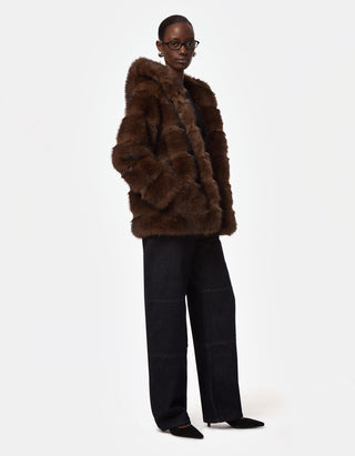 Faux Fur Jacke mit Kapuze Cel Mink