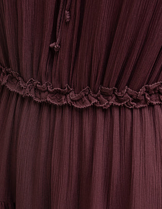 Midi Seiden-Kleid Nan mit Binde-Detail