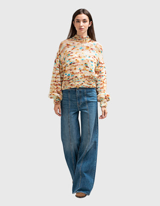 Flare-Leg Jeans The Delphine mit Metall-Verzierungen