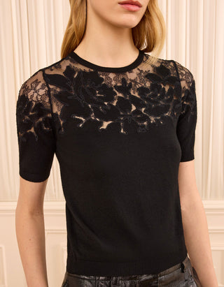 Strick-Top Ella mit Spitze