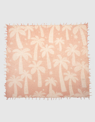 Gemusterter Kaschmir-Schal Felix Palm mit Fransen