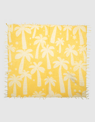 Gemusterter Kaschmir-Schal Felix Palm mit Fransen