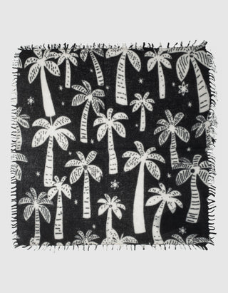 Gemusterter Kaschmir-Schal Felix Palm mit Fransen