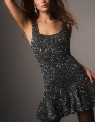 Mini-Strick-Kleid Liria mit Pailletten