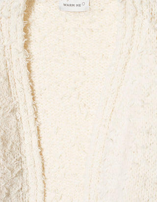 Oversize Kaschmir-Cardigan mit Fransen-Details