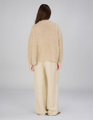 Oversize Kaschmir-Cardigan mit Fransen-Details