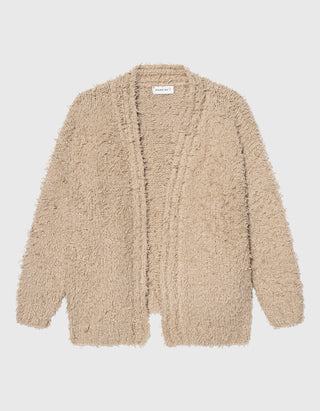 Oversize Kaschmir-Cardigan mit Fransen-Details