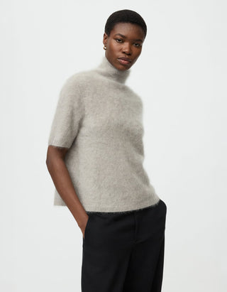 Fuzzy Kaschmir-Kurzarm-Pullover