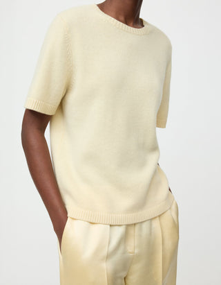Oversized Kaschmir-Kurzarm-Feinstrickpullover