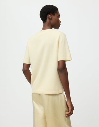Oversized Kaschmir-Kurzarm-Feinstrickpullover